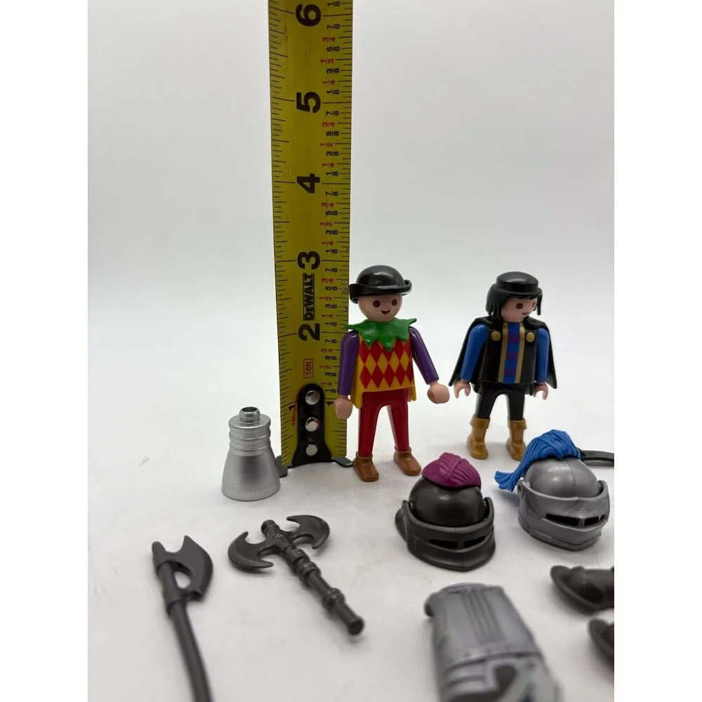 Playmobil Knight Mini Figure Lot Jester  Black Knight with Armor & Weapons